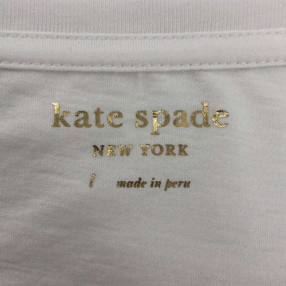 Kate Spade White Main Squeeze Short Sleeve Tee - Picture 6 of 8